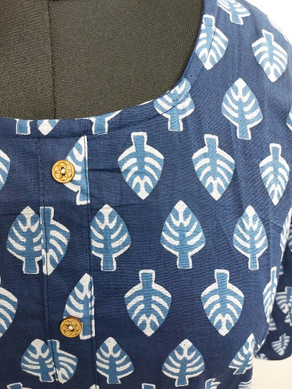 Indigo Leaf Short Kurti