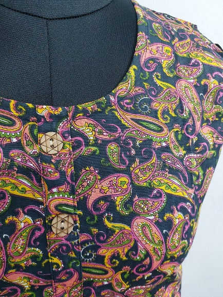 Black Paisely Sleeveless Kurti
