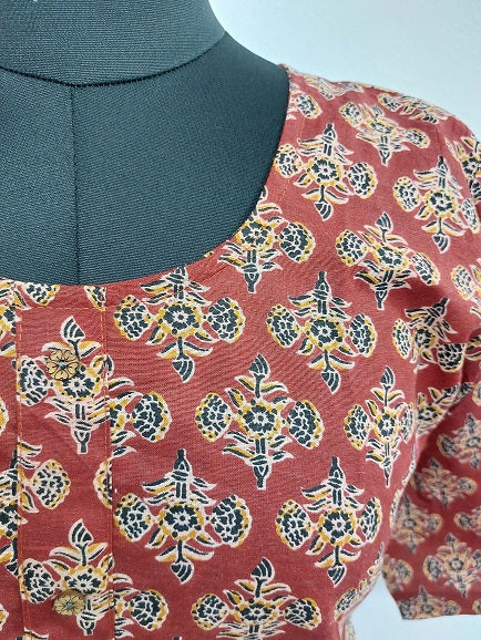 Maroon Floral Short Kurti