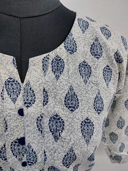 White Butti Short Kurti