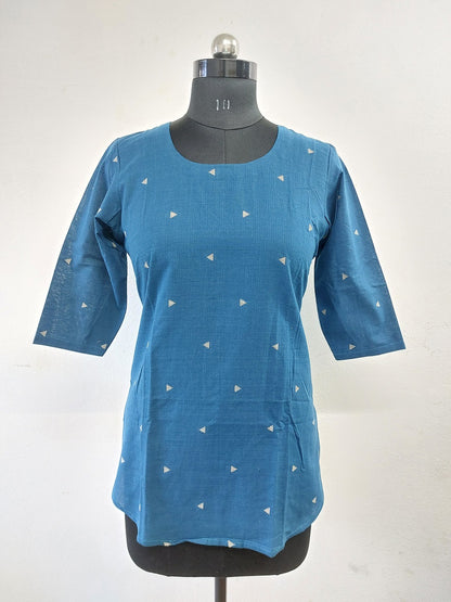 Blue Jamdani Short Kurti
