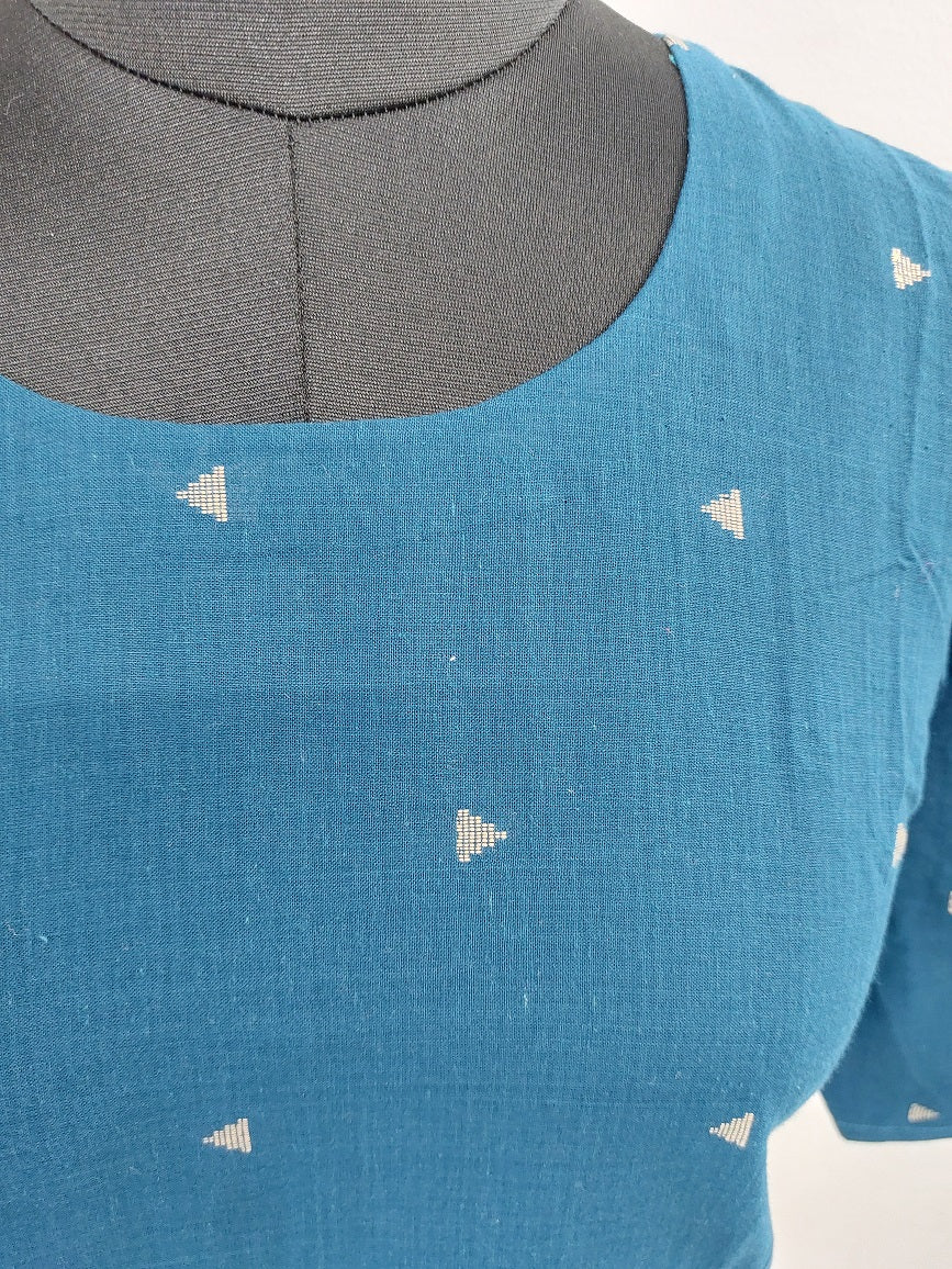 Blue Jamdani Short Kurti