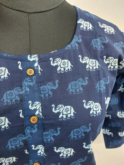 Indigo Animal Short Kurti