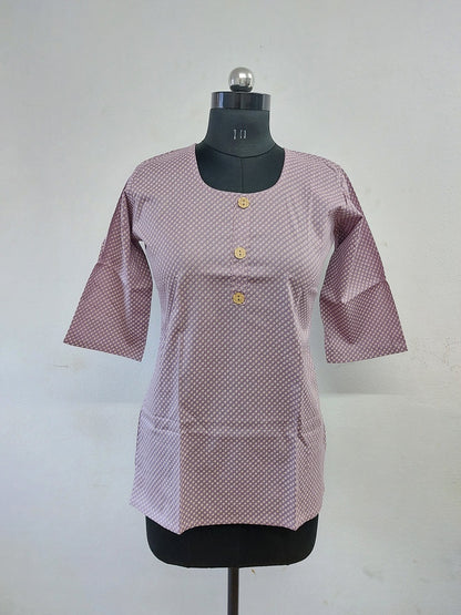 Purple Butti Short Kurti