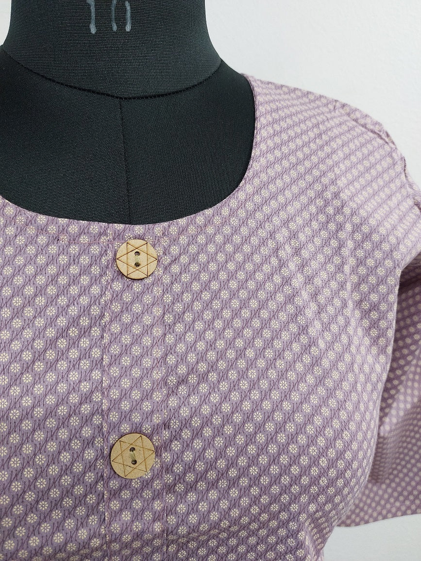 Purple Butti Short Kurti