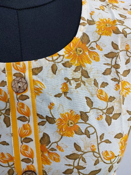Offwhite Floral Sleeveless Kurti