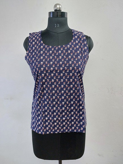 Blue Butti Sleeveless Top