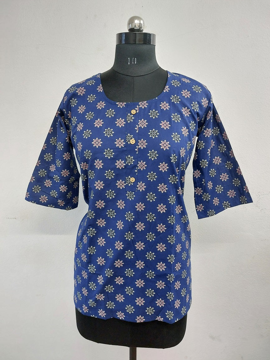 Blue Butti Short Kurti