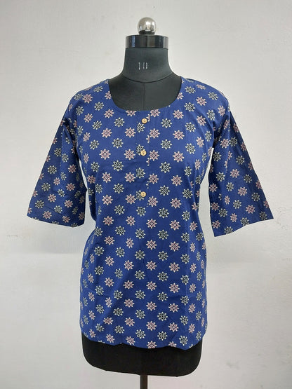 Blue Butti Short Kurti