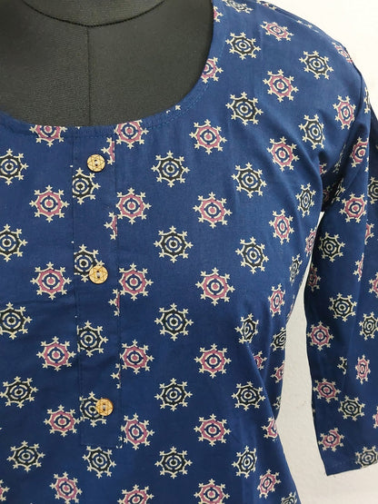 Blue Butti Short Kurti