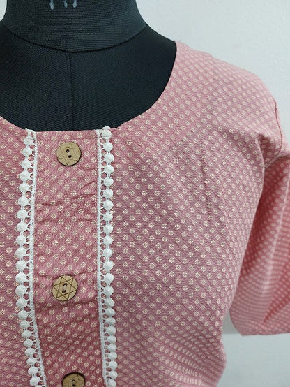 Pink Butti Short Kurti