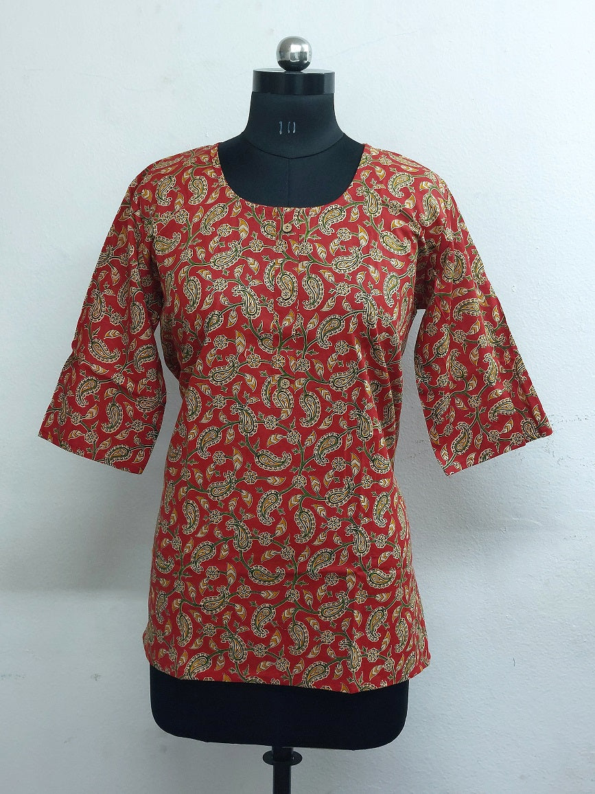 Red Paisely Short Kurti