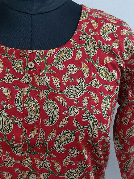 Red Paisely Short Kurti