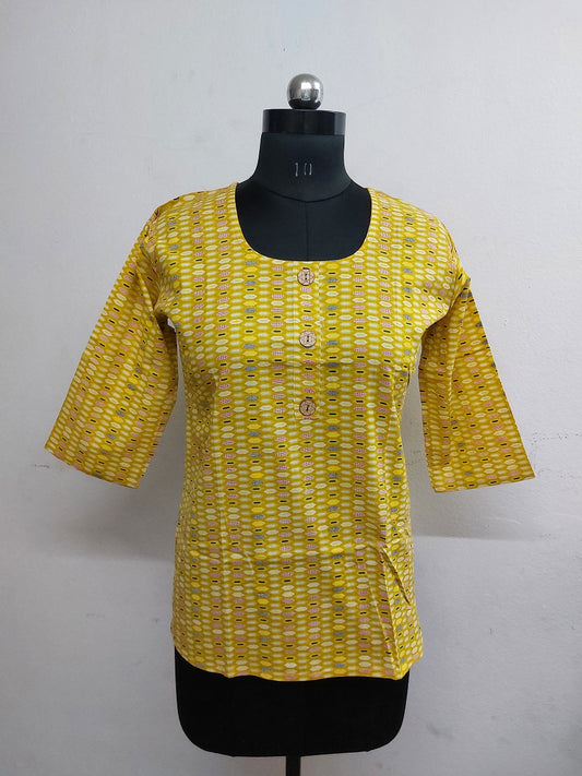 Yellow Nautical Short Kurti