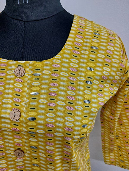 Yellow Nautical Short Kurti