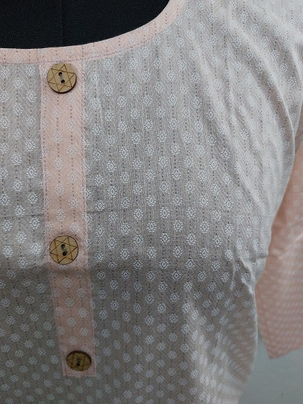 Peach Butti Short Kurti