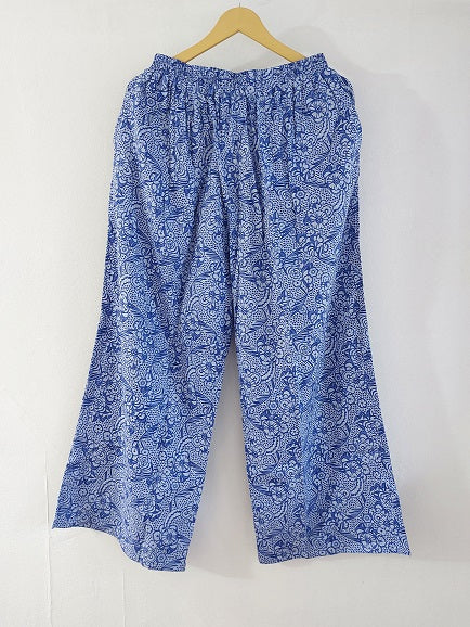 Purple Floral Cotton Palazzo