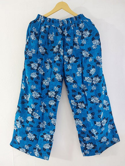 Blue Floral Cotton Palazzo