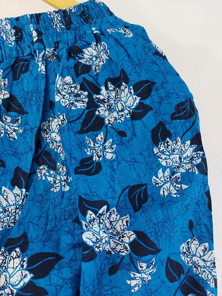 Blue Floral Cotton Palazzo