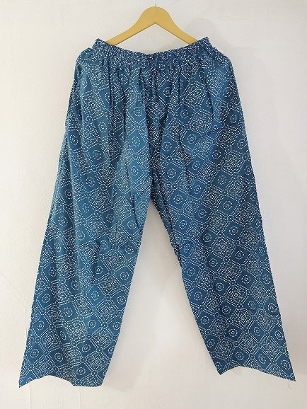 Blue Bandhni Cotton Palazzo