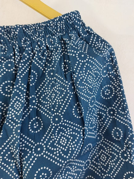 Blue Bandhni Cotton Palazzo