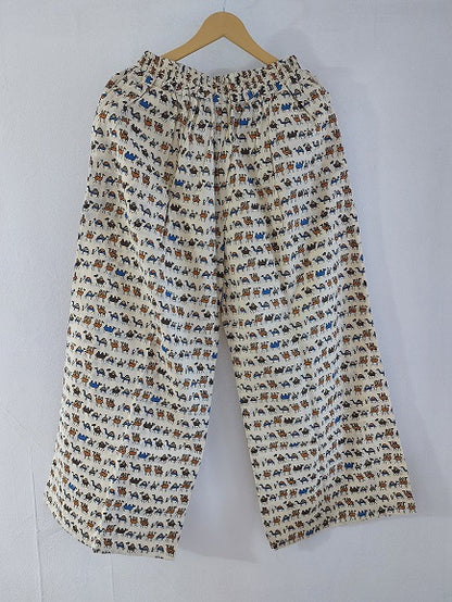 Offwhite Animal Cotton Palazzo