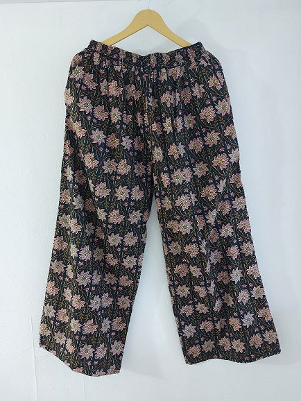 Black Floral Cotton Palazzo