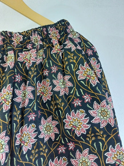 Black Floral Cotton Palazzo