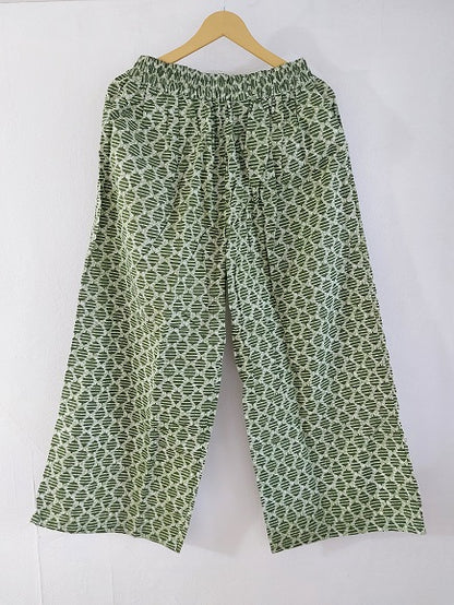 Green Leaf Cotton Palazzo