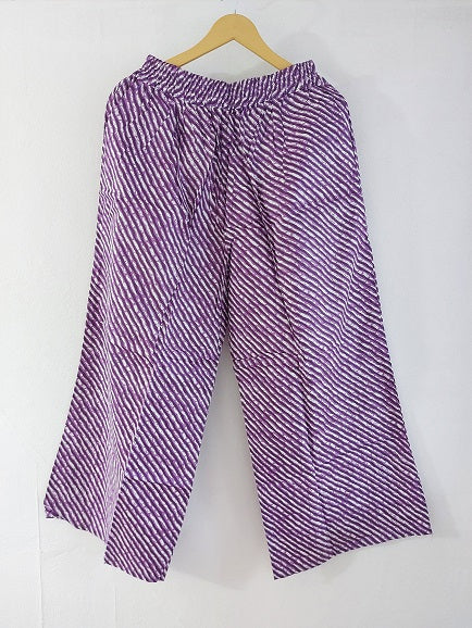 Purple Leheriya Cotton Palazzo