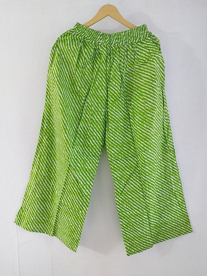 Green Leheriya Cotton Palazzo