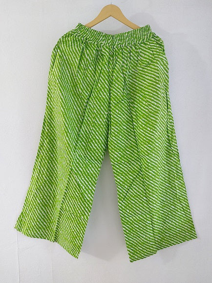 Green Leheriya Cotton Palazzo