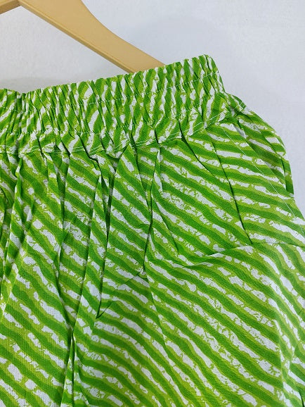 Green Leheriya Cotton Palazzo