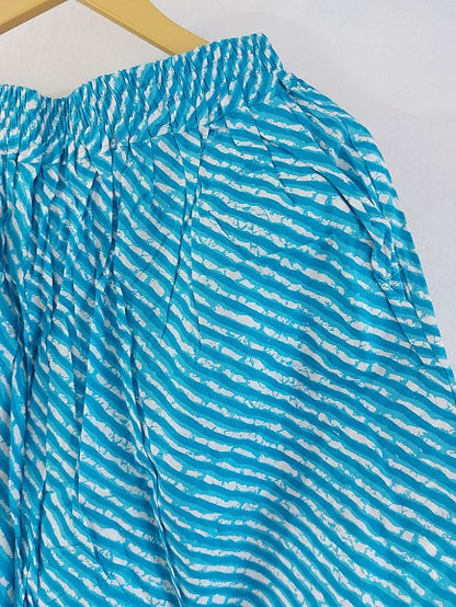 Blue Leheriya Cotton Palazzo