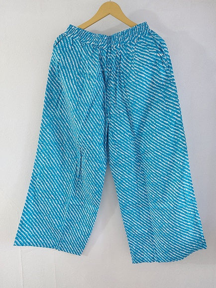 Blue Leheriya Cotton Palazzo