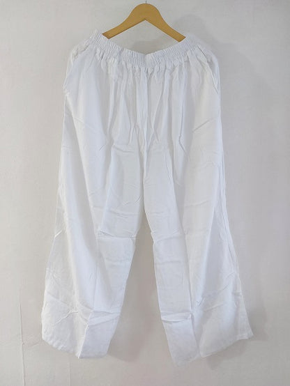 White Solid Rayon Palazzo