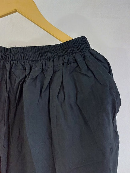 Black Solid Rayon Palazzo