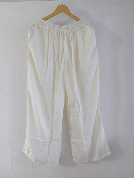 Offwhite Solid Rayon Palazzo