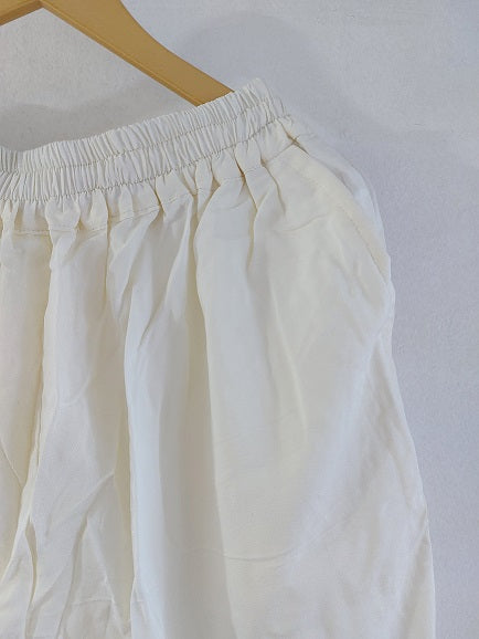 Offwhite Solid Rayon Palazzo