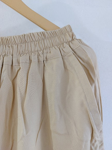 Beige Solid Rayon Palazzo