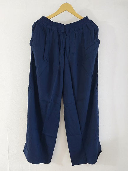 Blue Solid Rayon Palazzo