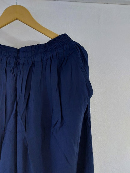 Blue Solid Rayon Palazzo