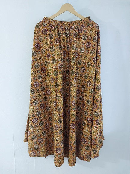 Yellow Floral Long Skirt