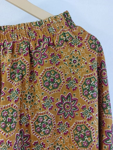 Yellow Floral Long Skirt
