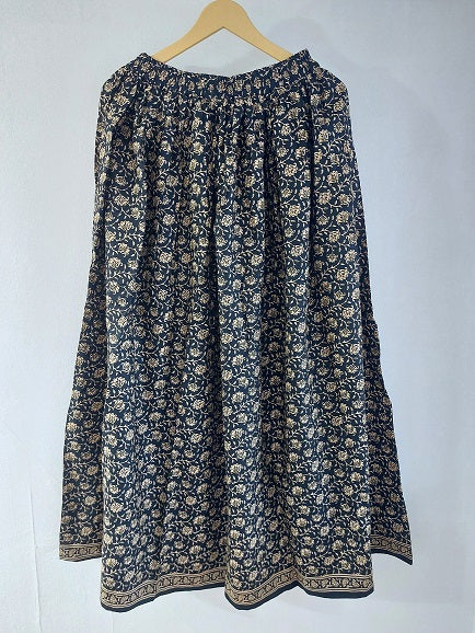 Black Floral Long Skirt
