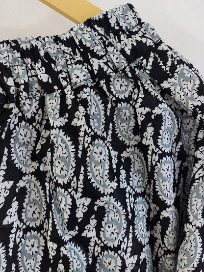 Black Paisely Long Skirt