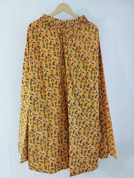 Yellow Abstract Long Skirt
