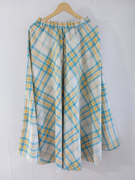 Blue Checks Long Skirt