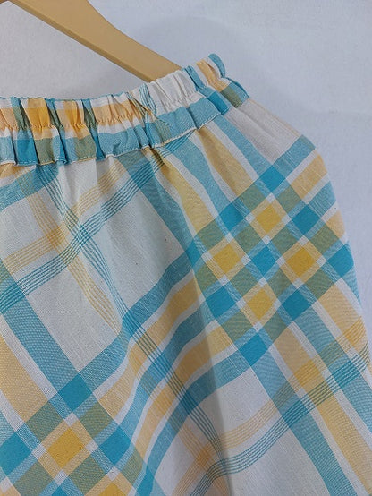 Blue Checks Long Skirt