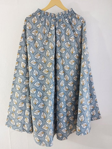 Grey Floral Long Skirt